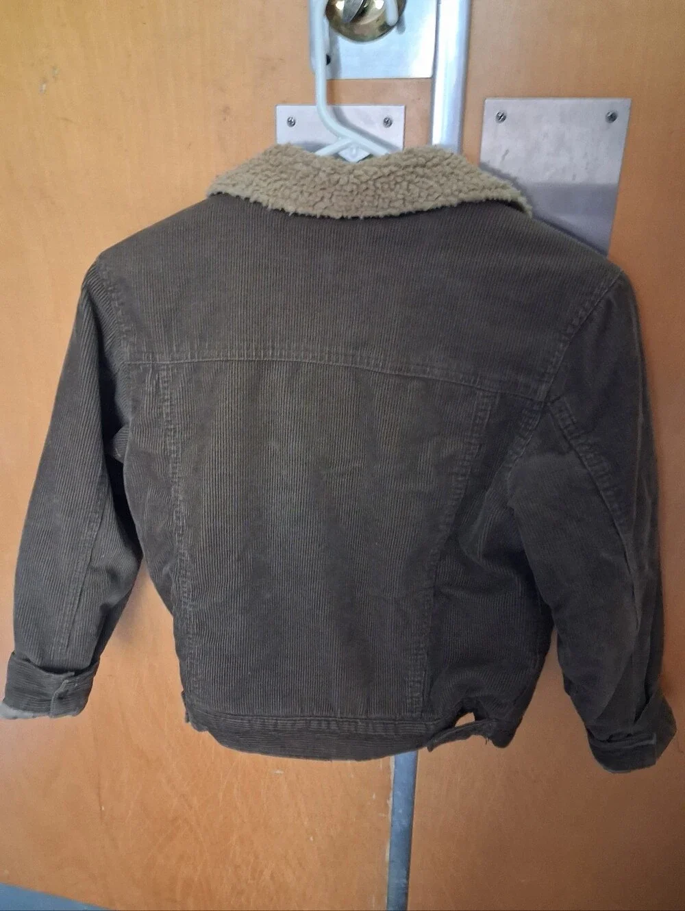 The Children's Place Brown Corduroy Jean Jacket with Cream Sherpa Lining